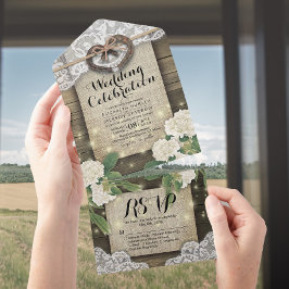 Casal Ferraduras Lace Wood Hydrangea Casamento RSV