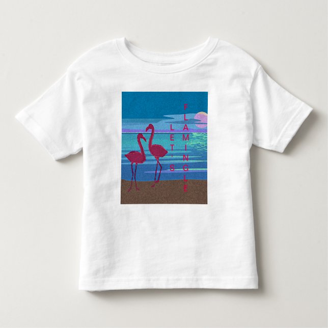 Casal Flamingo rosa no Sunset Toddler T-Shirt (Frente)