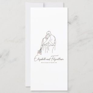 Casal Floral de Arte Romântica de Linha Minimalist