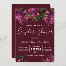 Casal Floral Marsala Burgundy Convite