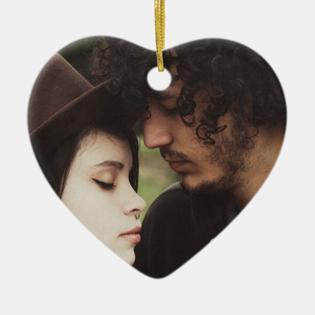 Casal Foto de Natal Manutenção do Ornamento de Fot (Frente)