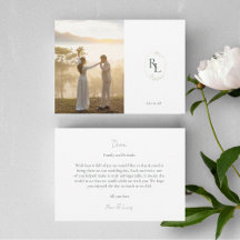 Casal Foto Monograma Cartões de agradecimentos pla