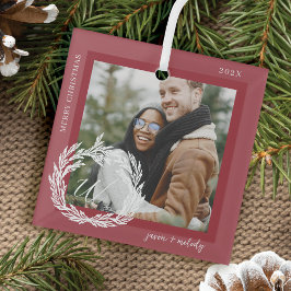 Casal Garland Wreath Monograma Foto Natal