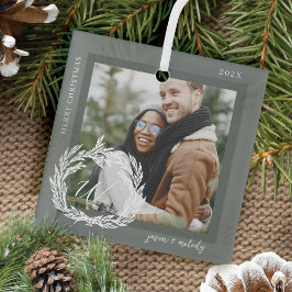 Casal Garland Wreath Monograma Foto Natal