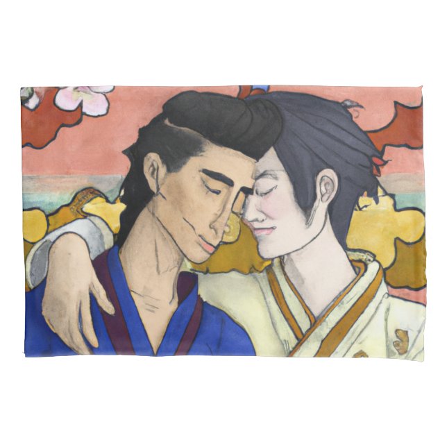 Casal gay no estilo da arte ukiyo-e japonesa (Frente)