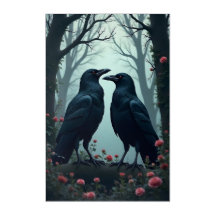 Casal Gótico Romântico Raven - Forest Wall art