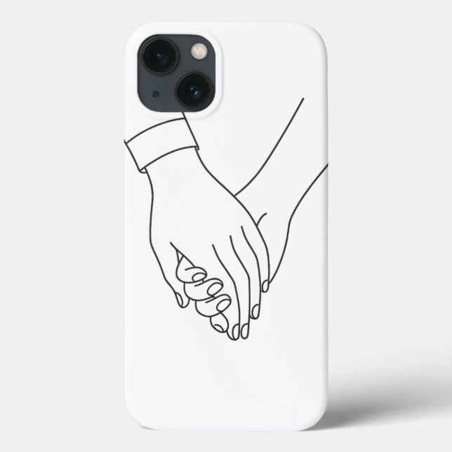 Casal minimalista segurando as mãos Capa de telefo (Verso)