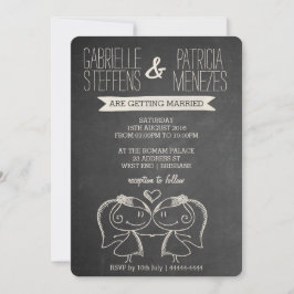 Casal no Convite para Casamento de Lésbicas Chalkb