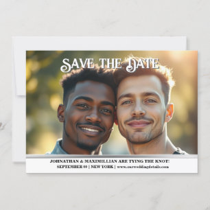 Casal noivado anúncio de casamento gay