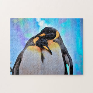 Casal Penguin adorável, Quebra-cabeça