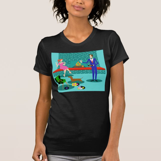 Casal retro com t-shirt do cão (Frente)