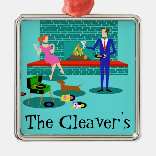 Casal retroativo com Enfeites de natal de cães (Frente)