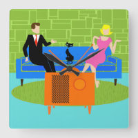 Casal retroativo com relógio de parede acrílico de