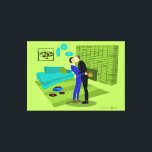 Casal Retroativo Na Impressão De Telas Estreitas C<br><div class="desc">Este design Retro Gay no Amor é a combinação perfeita de paixão e kitsch. No estilo da década de 1960, design de arte minimalista apresenta um gay atraente beijando-se no meio de uma cápsula de tempo incrivelmente decorada. A lareira de tijolos verdes limões estabelece o clima para os cavalheiros bem-educados,...</div>