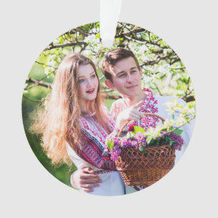 Casal Romântico de Enfeites de natal Fotográfico