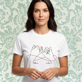 Casal Romântico de Mãos Dadas Camiseta do Dia dos 