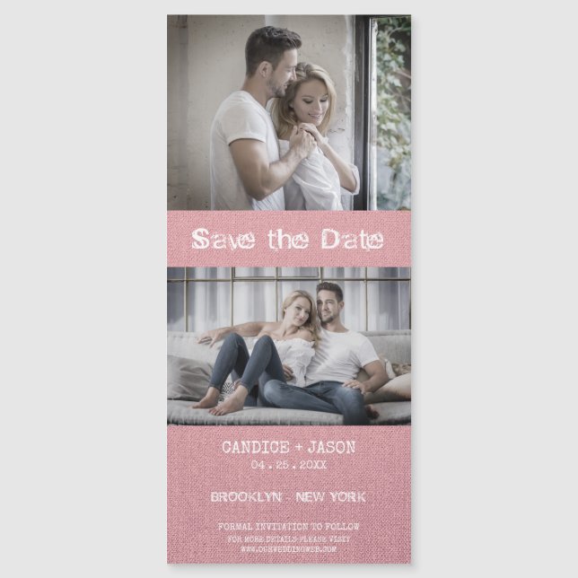 Casal Romântico de textura têxtil rosa (Frente)