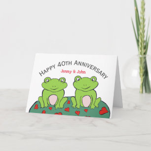 casal sapo 40º cartão de aniversário de casamento
