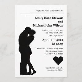 Casal Silhouette Modern - Convite para Casamento
