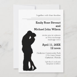 Casal Silhueta Moderna - Convite de Casamento