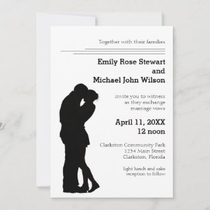 Casal Silhueta Moderna - Convite de Casamento