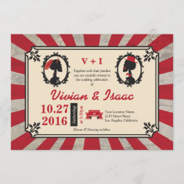 Casal Steampunk Cameo - Convites Vermelhos Desbati