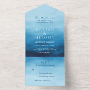 Casamento à Beira-Mar com Aquarela Oceânica