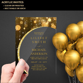 Casamento acrílico do orçamento Dourado mínimo neg
