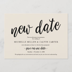 Casamento Adiado, Nova Data, Creme, Anúncio