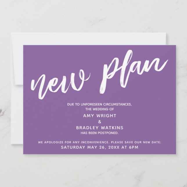 Casamento Adiado Novo Plano Anúncio Roxo (Frente)