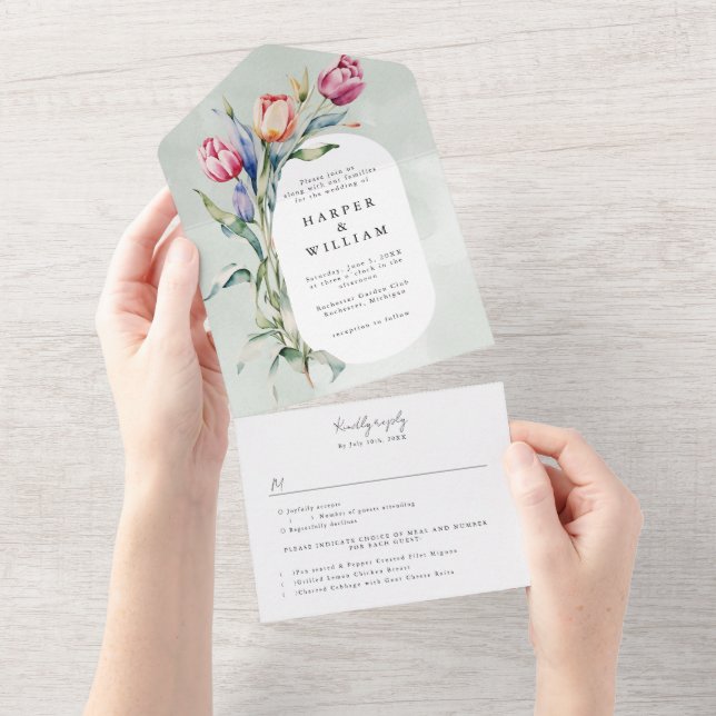 casamento anexado a primavera d de aquarela (Aba destacável)
