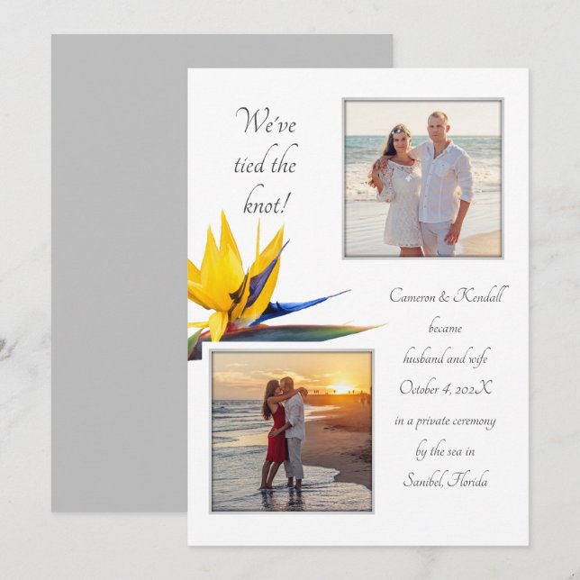 Casamento Anúncio Pássaro do Paraíso 2 Fotos (Frente/Verso)