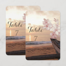 Casamento ao Pôr do Sol na Praia, Cartão de Mesa P