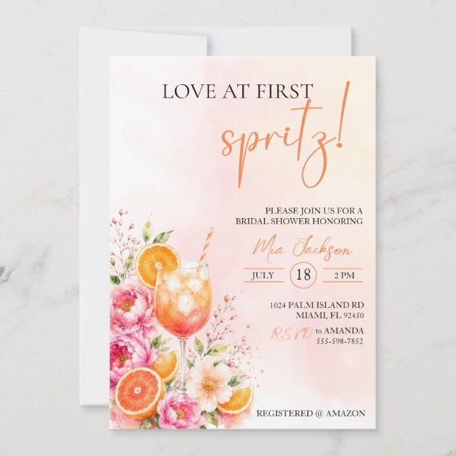 Casamento ao Primeiro Spritz Chá de Noiva (Frente)