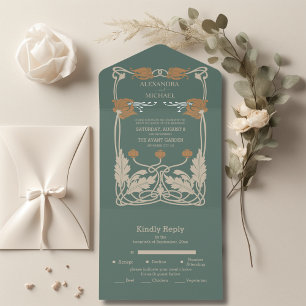 Casamento Art Nouveau Verde