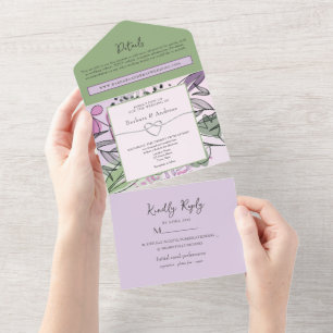 Casamento Artístico Verde Sálvia Roxo