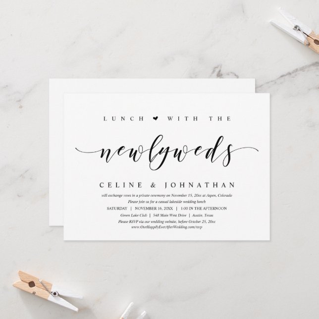 Casamento às Escapadinhas, Convite para Almoço com (Frente/Verso In Situ)