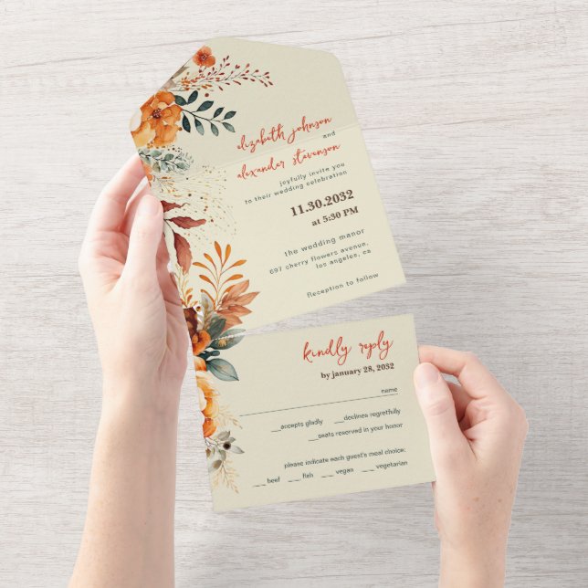 Casamento Autóctone Floral Elegante (Aba destacável)