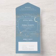 Casamento Azul Celestial Dusty no Céu Noturno
