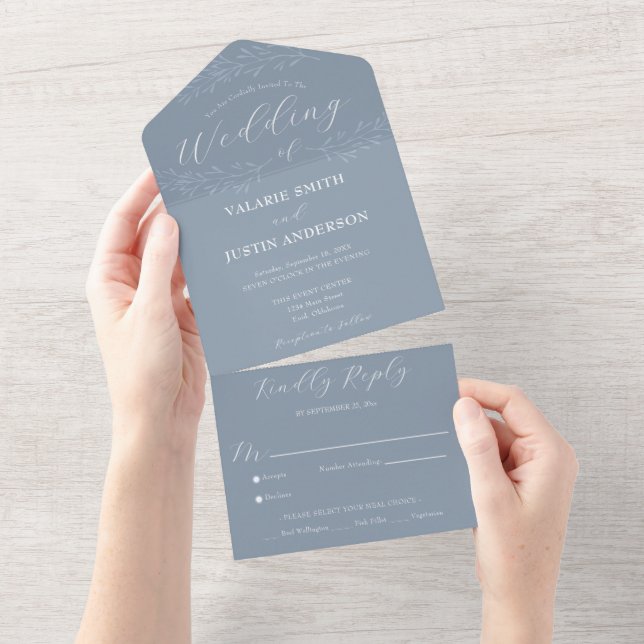 Casamento Azul com Branch Mínimo (Aba destacável)