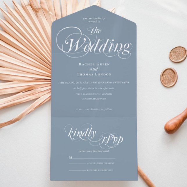 Casamento Azul com Dusty Calliografia Romântica (Criador carregado)