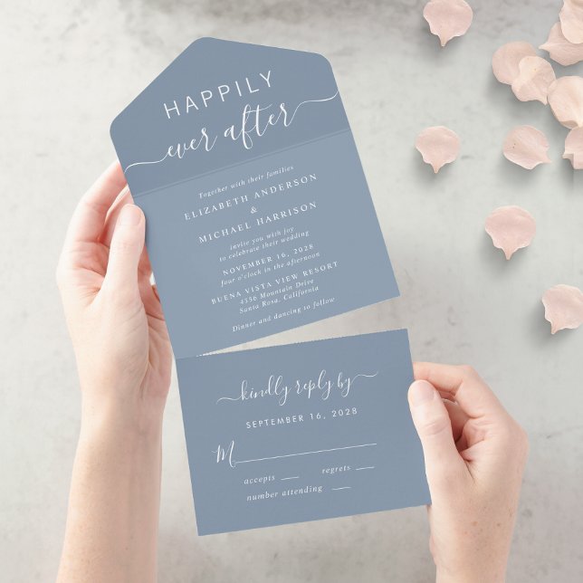 Casamento Azul com Dusty Script Chic (Criador carregado)