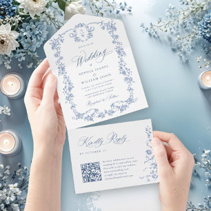 Casamento Azul com Grace Floral Dusty, Ornamentado