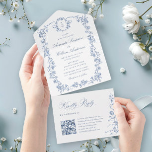 Casamento Azul com Grace Floral Dusty, Ornamentado