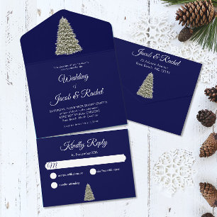 Casamento Azul Da Noite Da Árvore De Natal Elegant