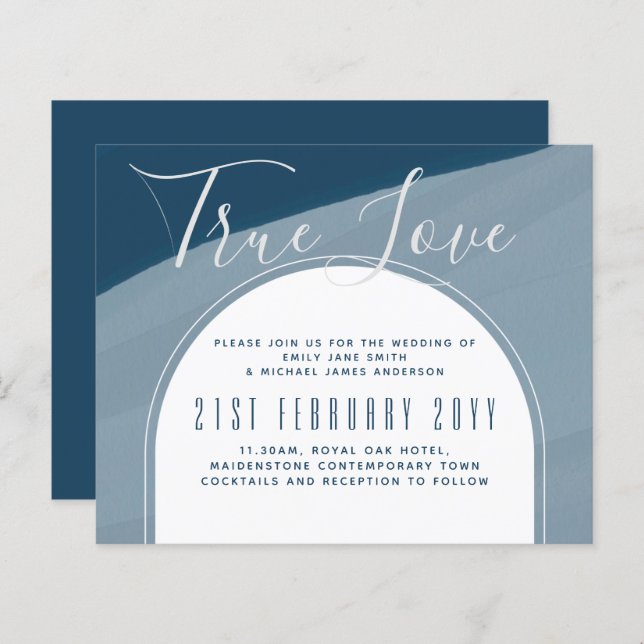 Casamento Azul De Peacock No Oceano de Vidro Moder (Frente/Verso)