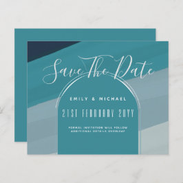 Casamento Azul De Peacock No Oceano de Vidro Moder