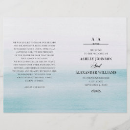 Casamento azul de Watercolor. Programa elegante do