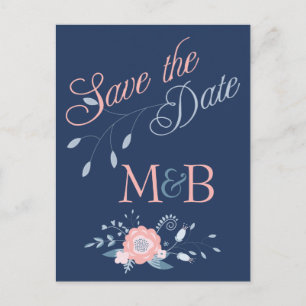 Casamento Azul e Blush Salve os Cartões postais de