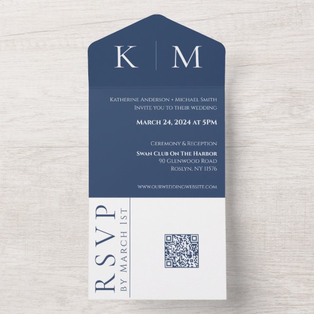 Casamento Azul e Branco-Monograma- (Interno)